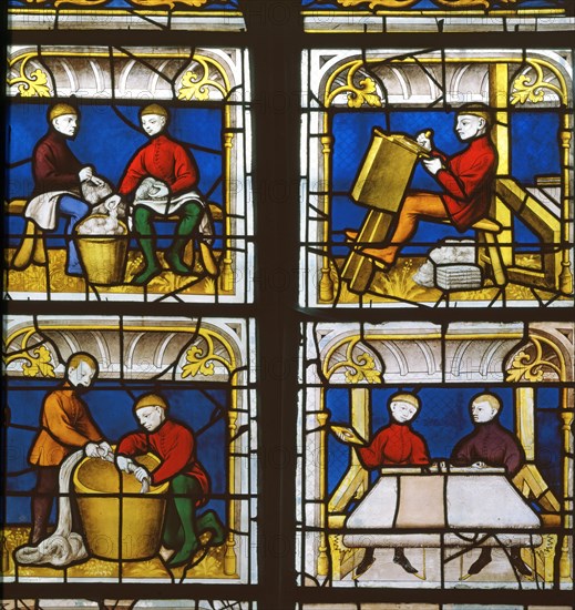 Vitrail des drapiers, Collégiale Notre-Dame à Semur-en-Auxois