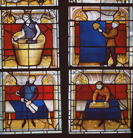 Vitrail des drapiers, Collégiale Notre-Dame à Semur-en-Auxois