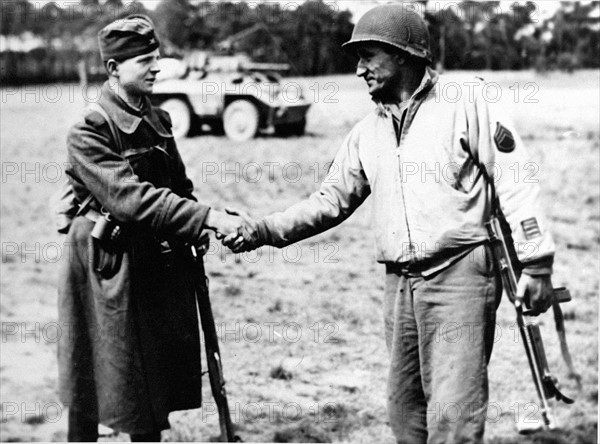 Russian and American meet at Apollensdorf(Germany) April 28,1945