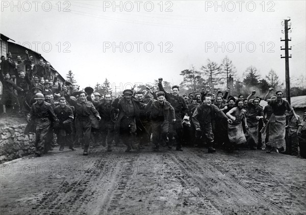 U.S prisoners of War liberated at Bad-Orb (Germany) April 2,1945.