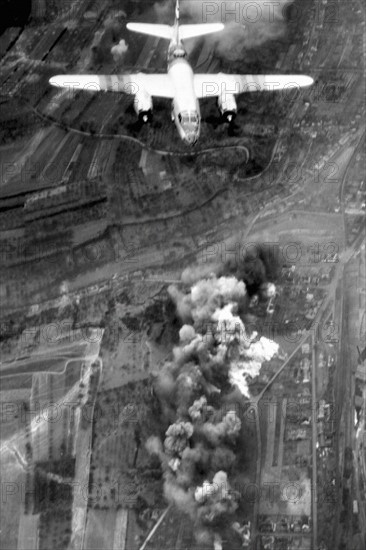 Aerial attack of Merzig (Germany) by B-26 Marauder November 20,1944.