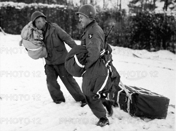 Bastogne (Belgique) assiégée le 27 décembre 1944.