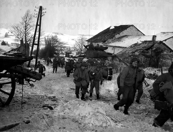 U.S troops in Bihain (Belgium) January 11, 1945