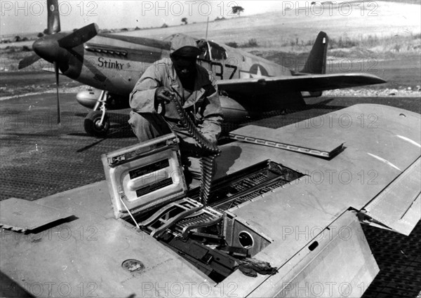 U.S Black P-51 Mustang fighter group in Italy (1944)