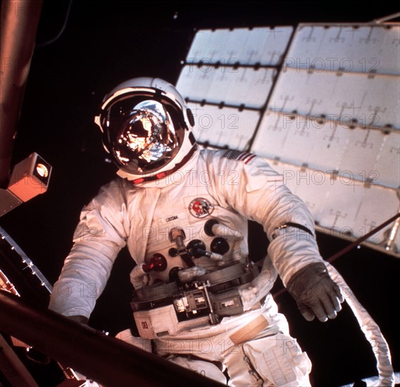 U.S astronaut Jack Lousma in EVA (August 6, 1973)