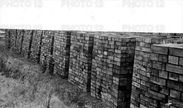 US Army stores food supplies for troops in Belgium (Autumn 1944)