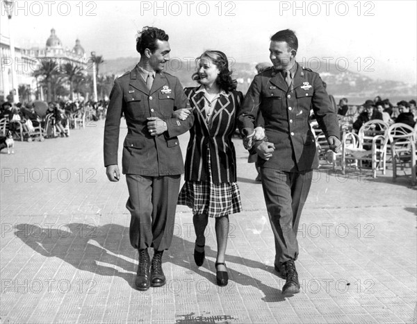 Promenade on the French Riviera in Nice (France), March 25,1945