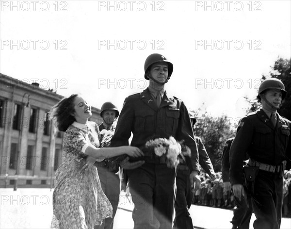 American  troops in Oslo (Norway) observe America's Independance Day, July 4,1945