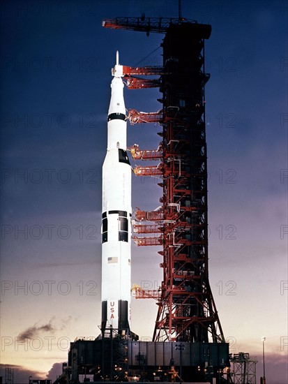 First Saturn V on launch pad (Aug.26,1967), Cap Kennedy (Fla)
