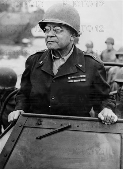 U.S.  Brigadier General Benjamin O.Davis on tour in France (Summer 1944)