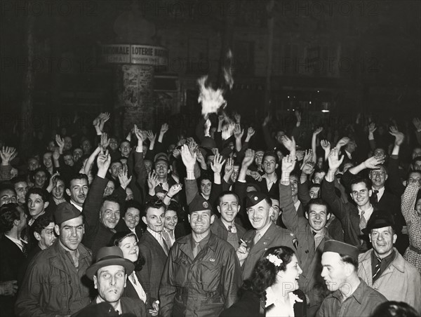 Celebration of the German surrender in Paris (May 8, 1945)