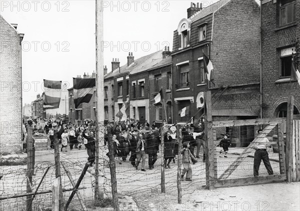 Residents of Dunkirk (France) after liberation May 9, 1945