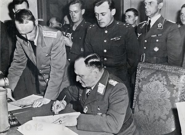 Germans sign final surrender terms in Berlin (Germany) May  9, 1945