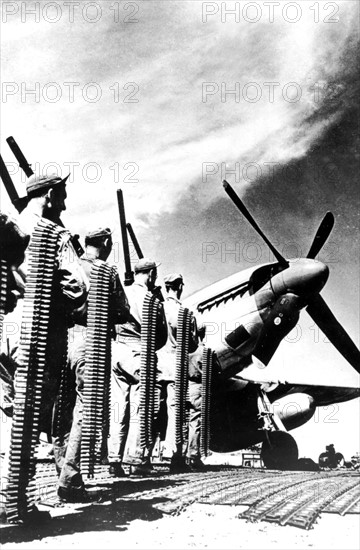 Cartridge belts for P-51 Mustang fighter