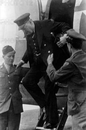 Churchill  arrives in Normandy, July 1944