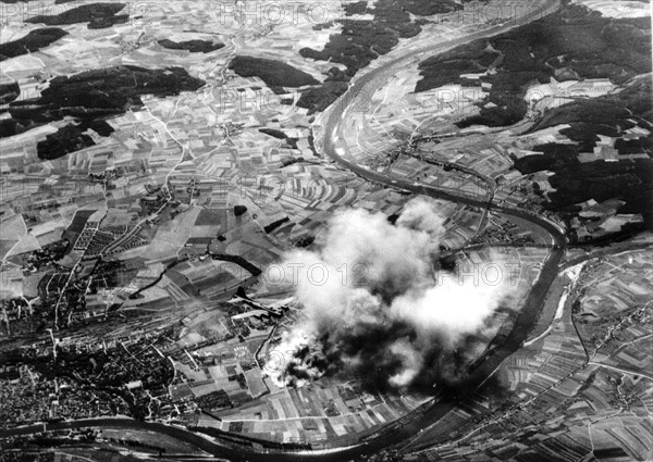 American B-17 attacked an aircraft factory at Regensburg, August 17, 1943