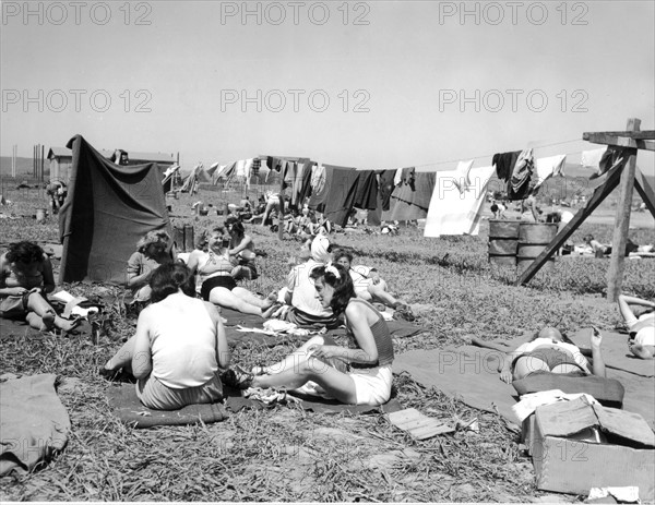 Women prisoner of war camp at  Sinzig, May 12, 1945