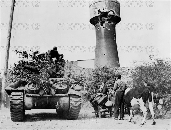 Two-way traffic on the road to Brest,  August 1944