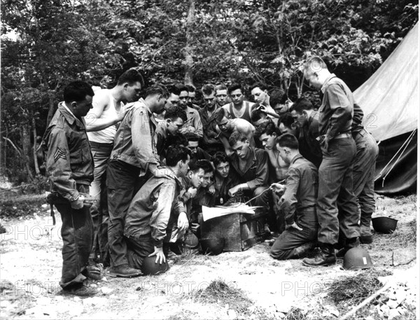 Briefing before D-Day, June 6, 1944 in England