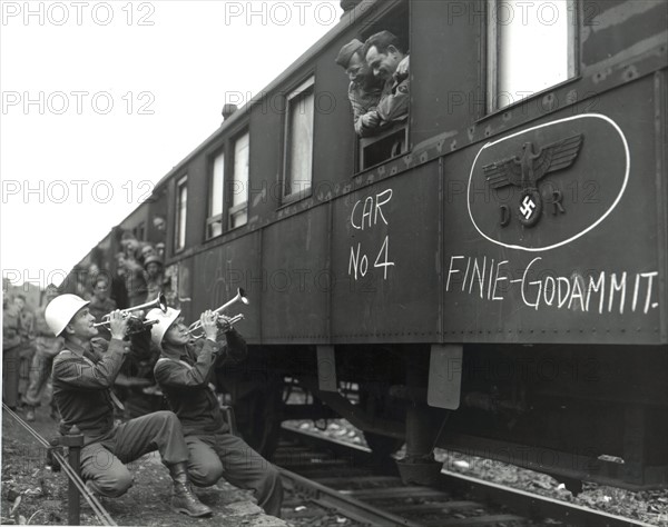 American soldiers start their journey home  near Fulda, May 22, 1945