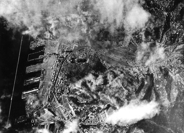 Flying  Fortresses blasted the railway yards at Genoa, October 29, 1943