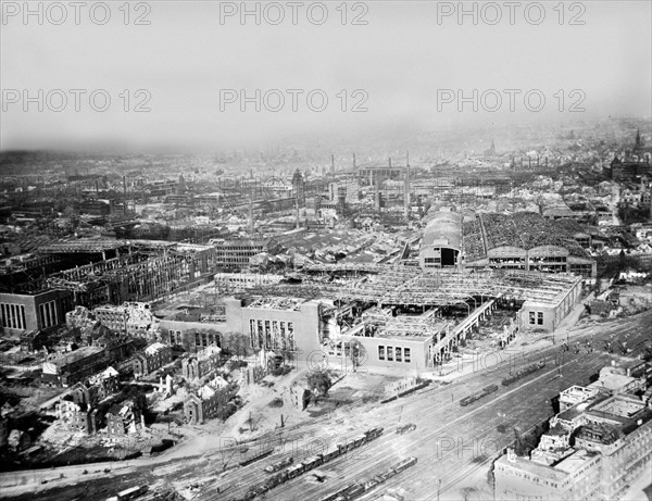 Krupp Plant destroyed by Allied bombing in Essen, April 10, 1945