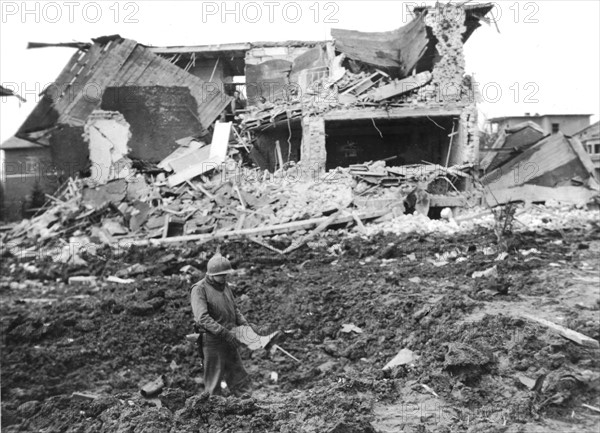Damage by a Flying Bomb in Belgium, Autumn 1944