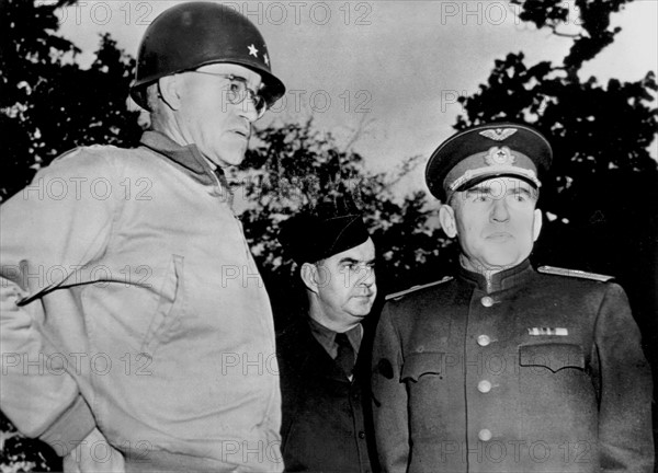 Russian officers visit Normandy front, July 13, 1944