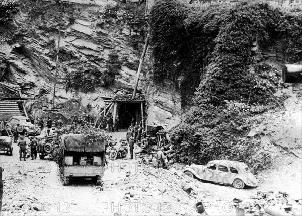 Entrance to German underground fortress in Cherbourg, June 27, 1944