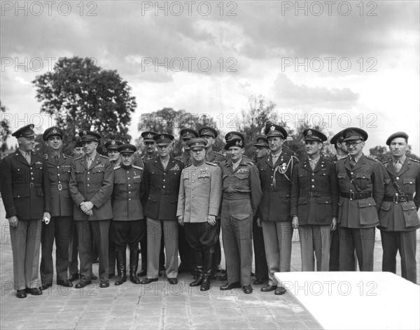 Soviet Marshal visits SHAEF in Frankfurt, June 10, 1945