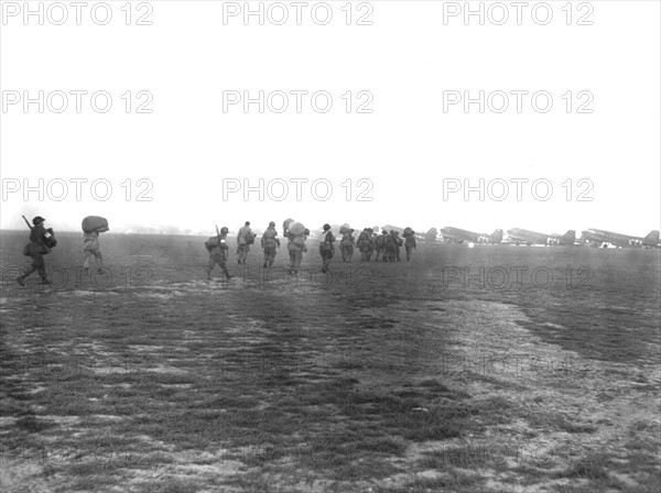 American paratroopers  at an English airport, September 17, 1944