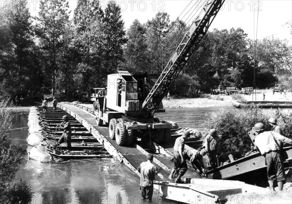 American engineers span the Moselle river, Autumn 1944