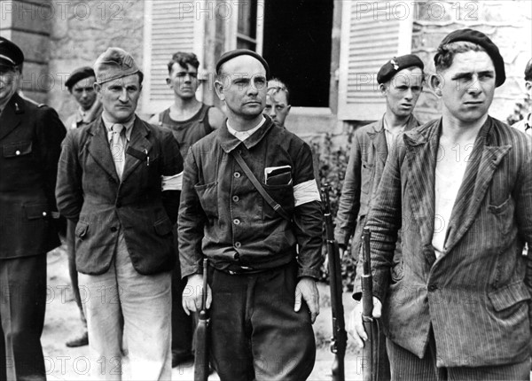 Typical members of the French Forces of the Interior in Brittany, August 1944