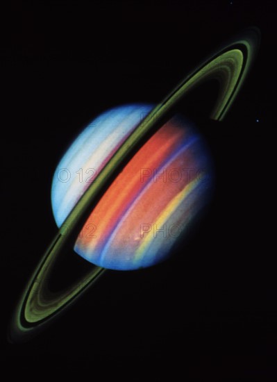 Saturn picture by Voyager II spacecraft (1981).