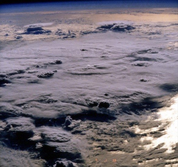 Cloud cover on the Pacific ocean