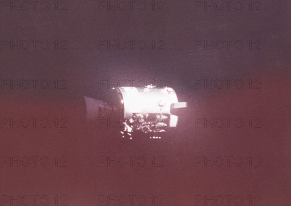 Apollo 13 damaged command service module (CSM) (April 17, 1970)