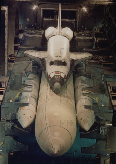 Assembly of space shuttle Columbia (December 16, 1980)