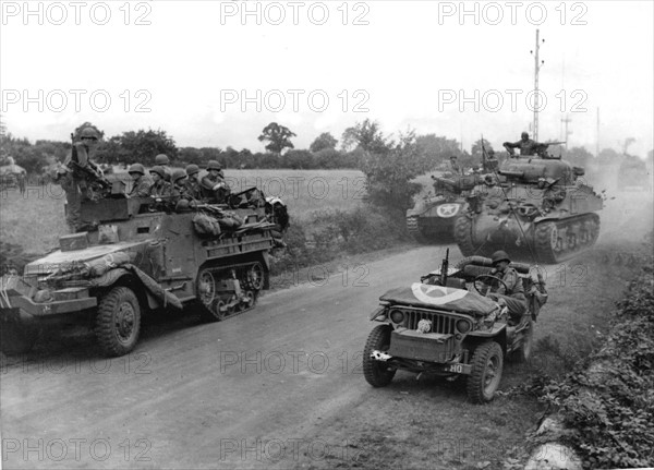 A US armoured division on the road to Concarneau (Brittany, 1944)