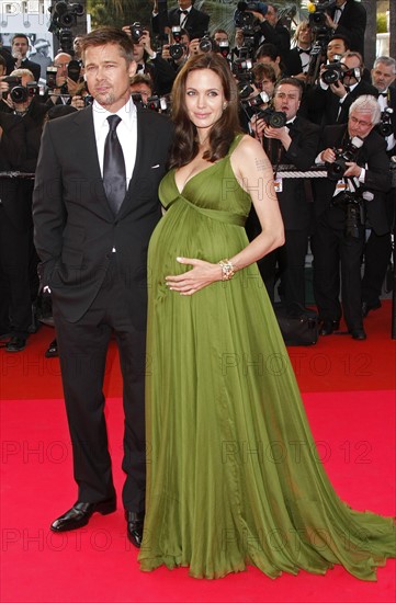 Actors Angelina Jolie and Brad Pitt arriving at the premiere of the film "Kung Fu Panda" during the 61st edition of the Cannes Film Festival at Palais des Festivals in Cannes, France on May 15th, 2008. Photo: Hubert Boesl +++(c) dpa - Report+++