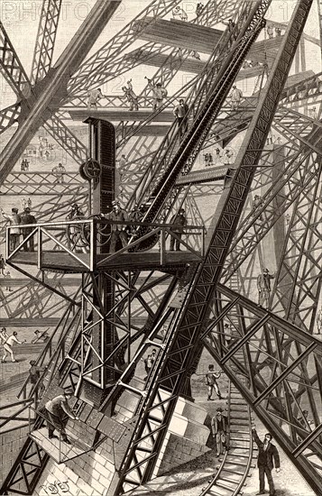 "Construction of the Eiffel Tower, Paris, France... ED