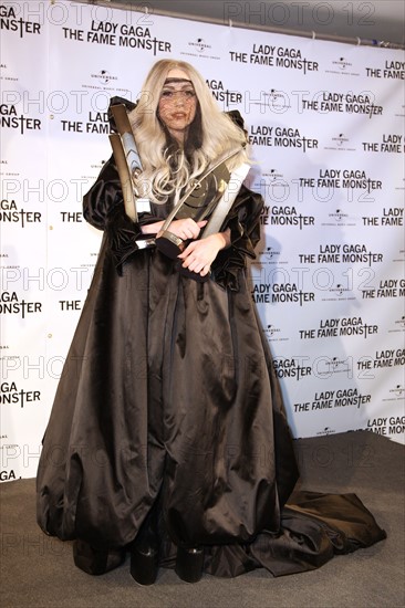 Lady Gaga receives her four time Platinium Award from Universal Music in the Berlin O2 World on 11 May 2010.