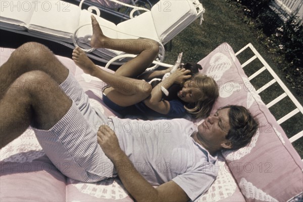 Robert (Bobby) Kennedy with one of his daughters.