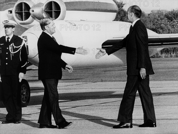 Helmut Schmidt and Valery Giscard d'Estaing in Strasbourg