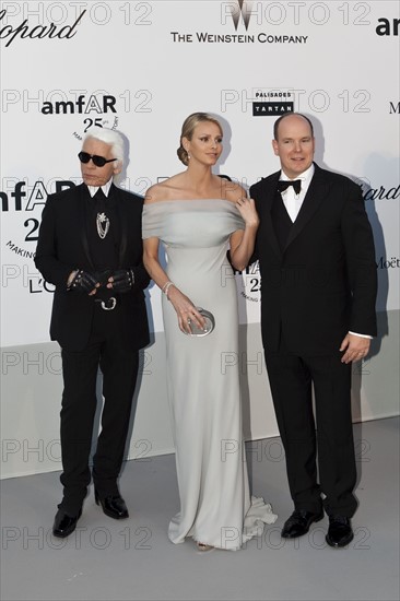 Karl Lagerfeld, Charlene Wittstock et le Prince Albert de Monaco