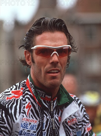 Mario CIPOLLINI, Italien, Radsport, Team Acqua Sapone, in seinem "Zebra" Rennanzug, Portraet, HF