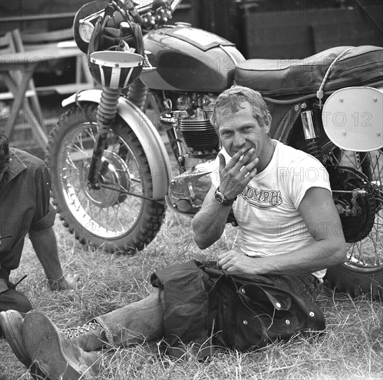 Der Hollywood-Star Steve McQueen aus den USA nahm 1964 an der ...