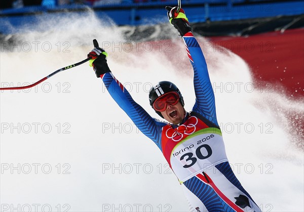 Olympia
20. Olympische Winterspiele 2006 Turin
Abfahrt Herren 12.02.2006
JUBEL Antoine Deneriaz (FRA) gewinnt Gold
FOTO : Pressefoto Ulmer / Andreas Schaad