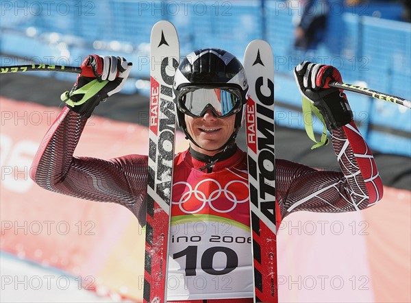 Olympia
20. Olympische Winterspiele 2006 Turin
Ski Alpin Herren Abfahrt
JUBEL Michael Walchhofer (AUT) gewinnt Silber
FOTO : Pressefoto ULMER / Andreas Schaad