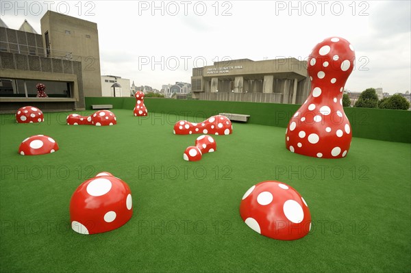 Walking In The Mind the Hayward Gallery's Summer exhibition 2009. Ten Artists explore how the inner workings of the mind- emotions, thoughts, memories and dreams can be represented in 3D space.
Hayward Gallery, South Bank, London.
Photo Shows: Artist Yayoi Kusama's Dot Obsession. Wednesday June 22, 2009.