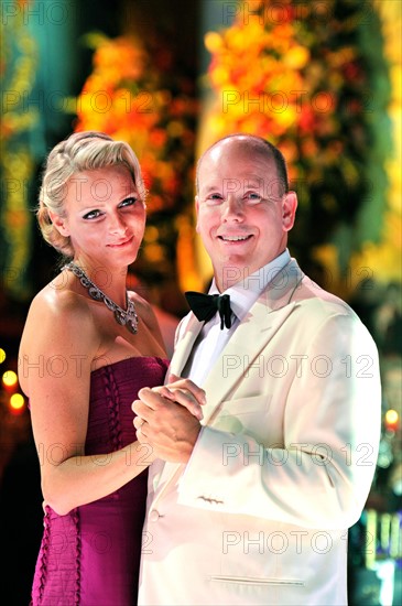 Prince Albert II of Monaco and his wife, Princess Charlene of Monaco, dance at the 63rd Red Cross Ball at the Sporting Club Salle des Etoiles in Monaco, 05 August 2011. The Red Cross Ball is a traditional annual charity event in the Principality of Monaco. Photo: S.Darrasse/Realis/Pool